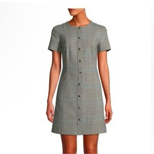 Theory Gray Plaid Mini Dress